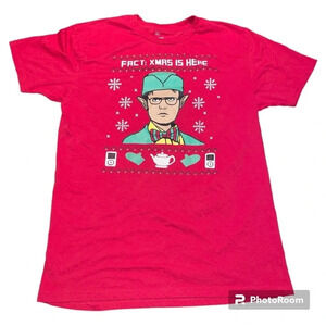 Fact: X-Mas Is Here Dwight The Office T-Shirt Size L Ripple Junction Christmas